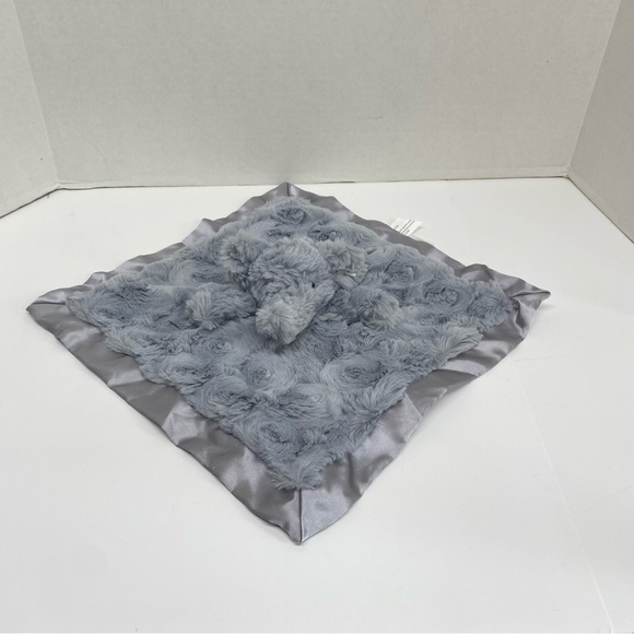 Cloud Island Gray Elephant Lovey Security Blanket Satin Trim and Back Baby Plush - Picture 6 of 15